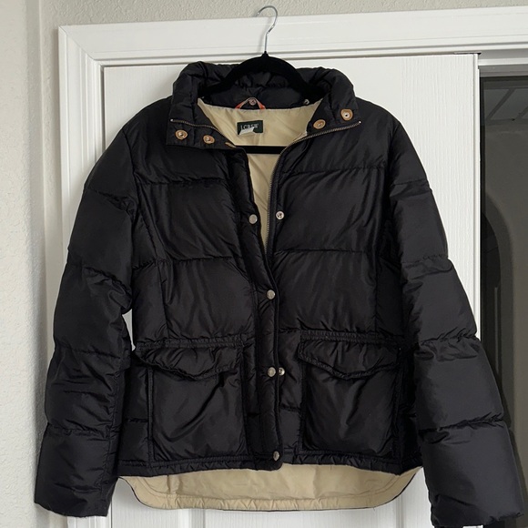 J. Crew Jackets & Blazers - J. Crew Black and Tan Puffer Jacket size medium